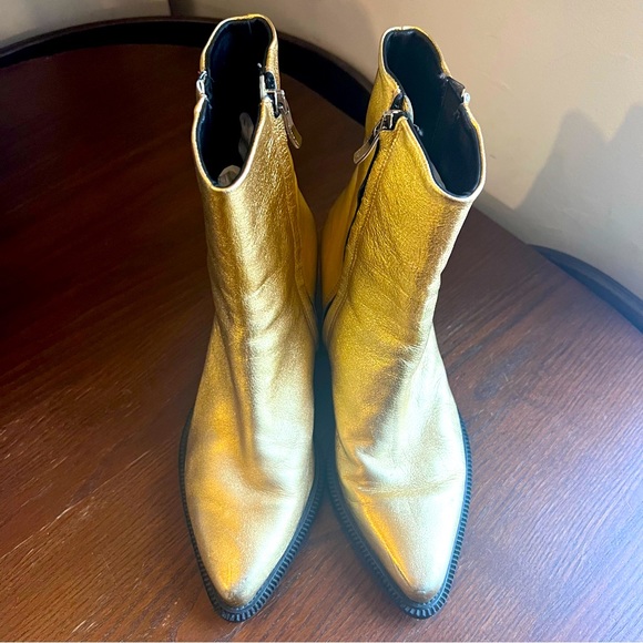 Barbara Bui Gold Leather Boots - Picture 3 of 13